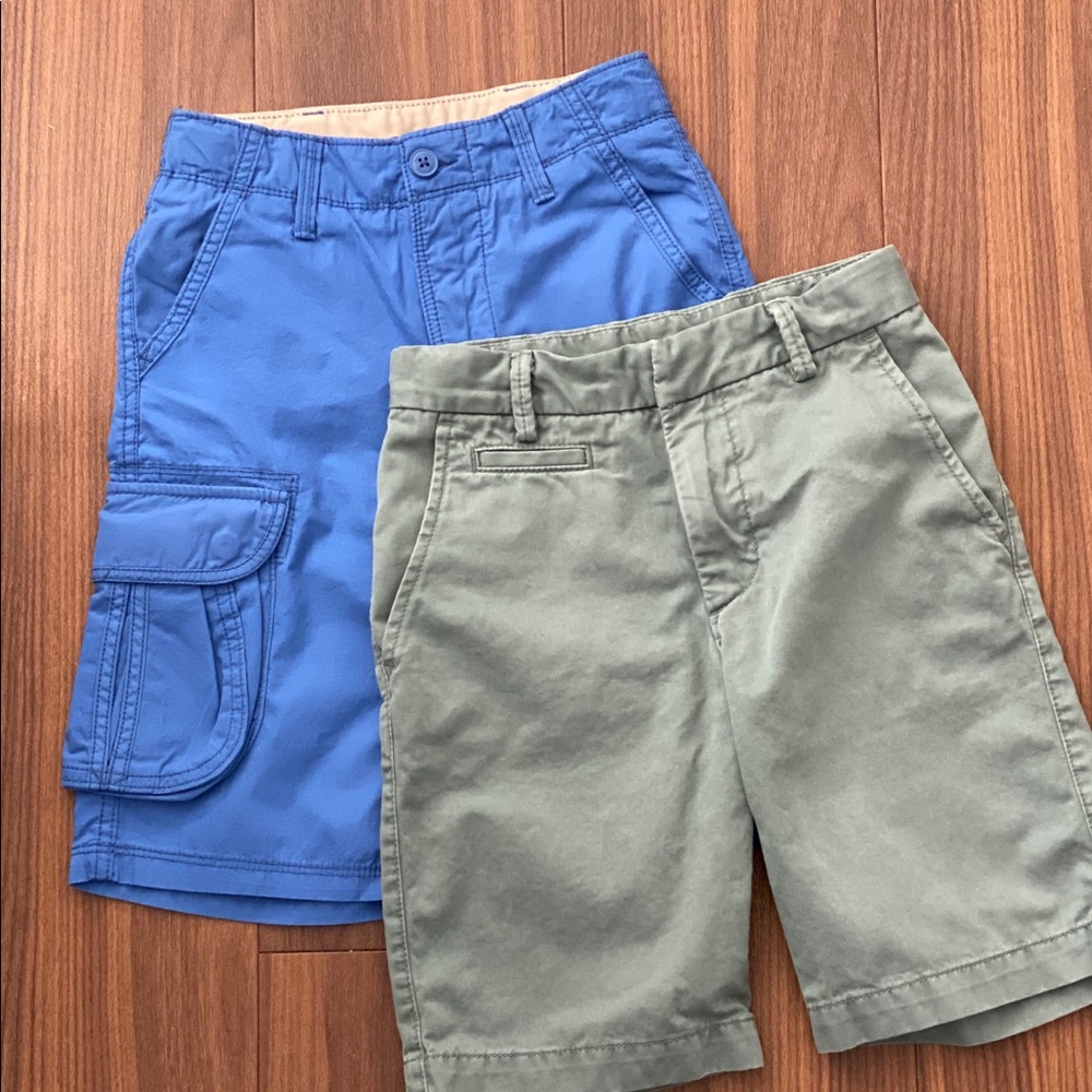 Gap Blue Cargo Shorts/Gap Twill Green Shorts
